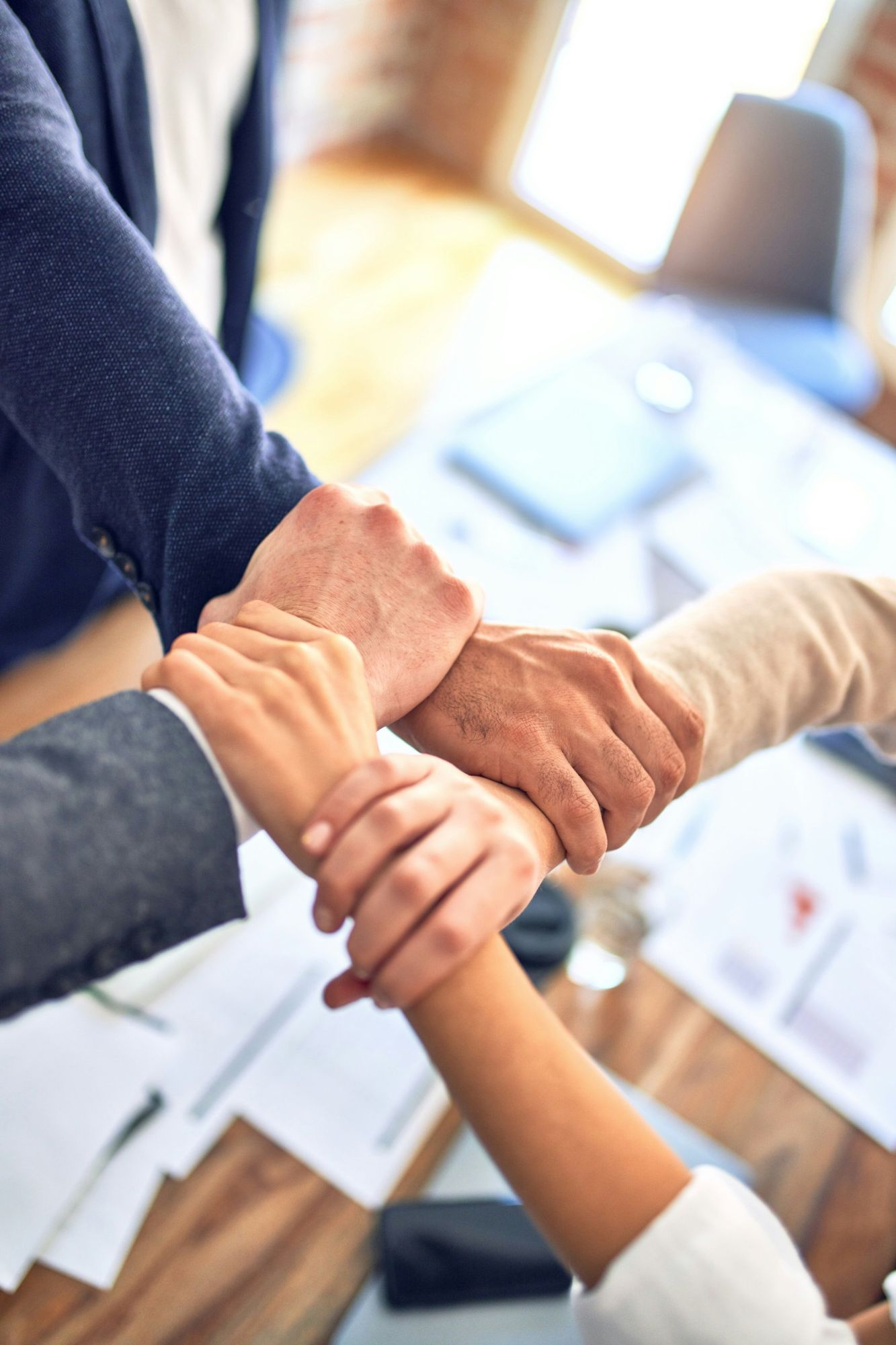 People connecting over a table